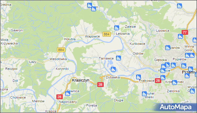mapa Tarnawce, Tarnawce na mapie Targeo