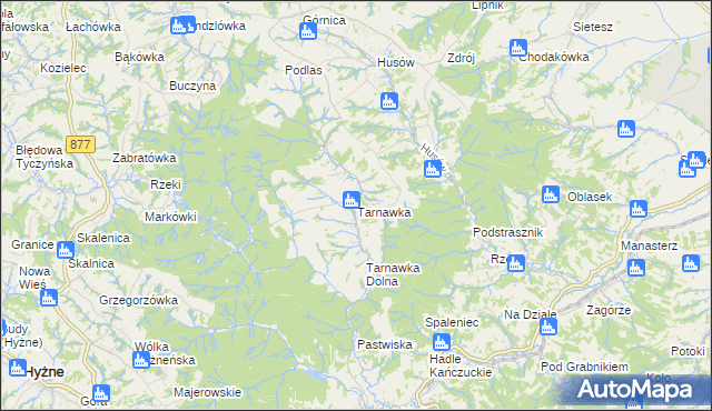 mapa Tarnawka gmina Markowa, Tarnawka gmina Markowa na mapie Targeo