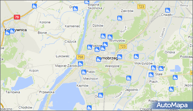 mapa Tarnobrzegu, Tarnobrzeg na mapie Targeo