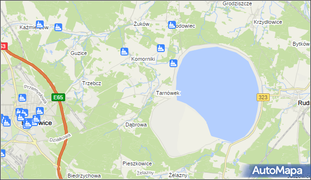 mapa Tarnówek gmina Polkowice, Tarnówek gmina Polkowice na mapie Targeo