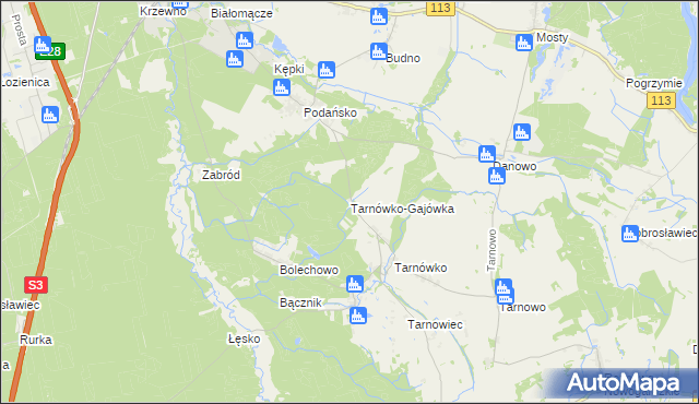 mapa Tarnówko Gajówka, Tarnówko Gajówka na mapie Targeo