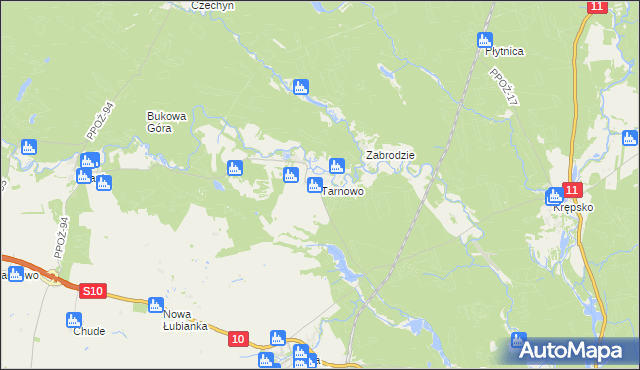 mapa Tarnowo gmina Szydłowo, Tarnowo gmina Szydłowo na mapie Targeo