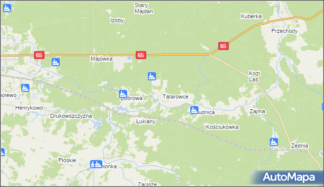 mapa Tatarowce, Tatarowce na mapie Targeo