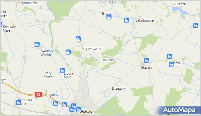 mapa Teklusia, Teklusia na mapie Targeo