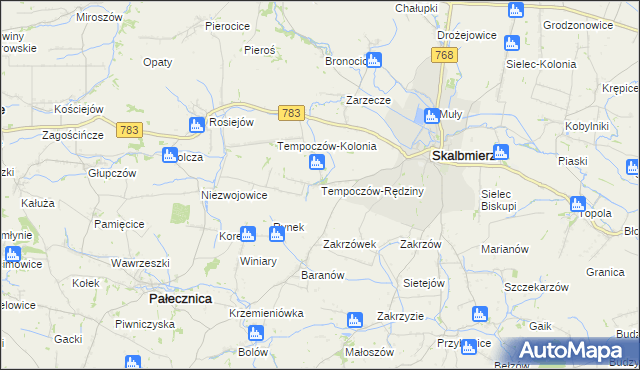 mapa Tempoczów-Rędziny, Tempoczów-Rędziny na mapie Targeo