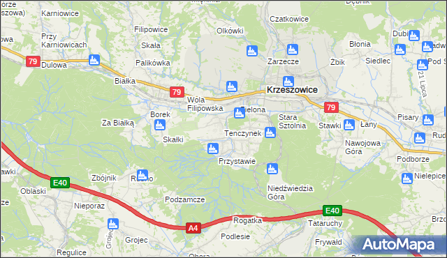 mapa Tenczynek, Tenczynek na mapie Targeo