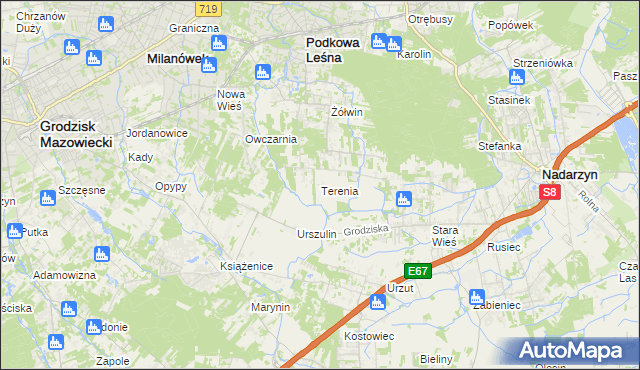 mapa Terenia, Terenia na mapie Targeo