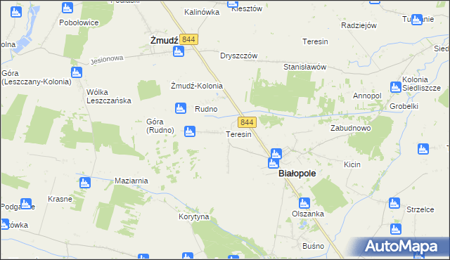 mapa Teresin gmina Białopole, Teresin gmina Białopole na mapie Targeo