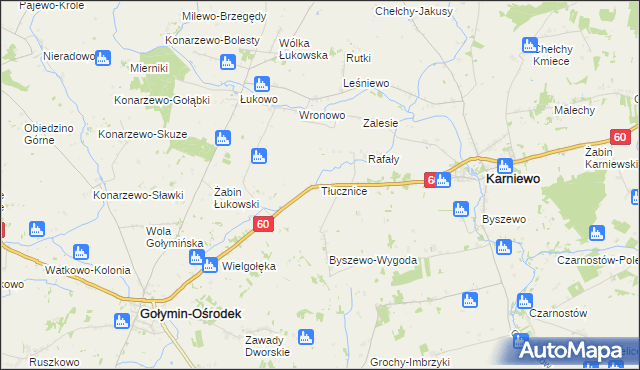mapa Tłucznice, Tłucznice na mapie Targeo