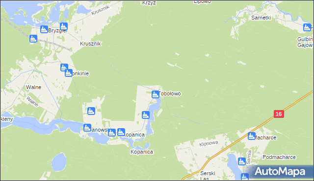 mapa Tobołowo, Tobołowo na mapie Targeo