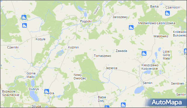 mapa Tomaszewo gmina Zblewo, Tomaszewo gmina Zblewo na mapie Targeo