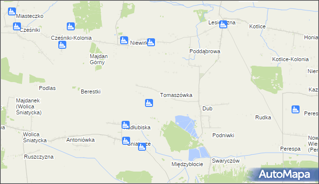 mapa Tomaszówka gmina Komarów-Osada, Tomaszówka gmina Komarów-Osada na mapie Targeo