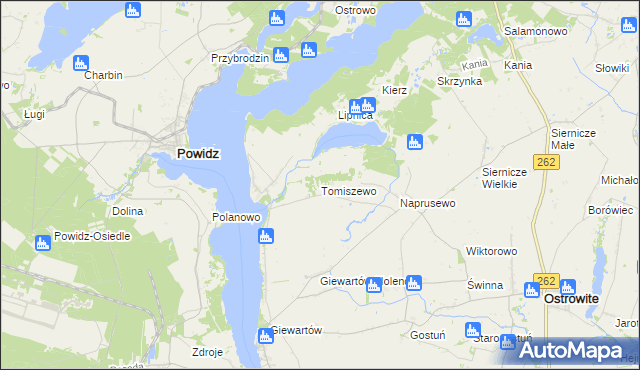 mapa Tomiszewo, Tomiszewo na mapie Targeo