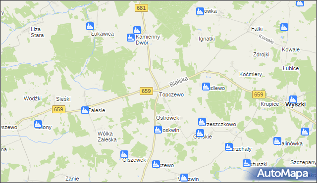 mapa Topczewo, Topczewo na mapie Targeo