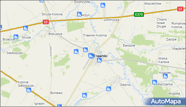 mapa Trawniki powiat świdnicki, Trawniki powiat świdnicki na mapie Targeo
