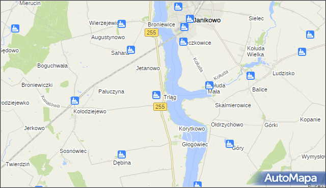 mapa Trląg, Trląg na mapie Targeo