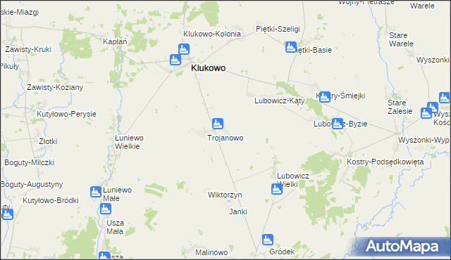 mapa Trojanówek, Trojanówek na mapie Targeo