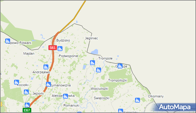 mapa Trompole, Trompole na mapie Targeo