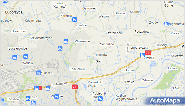mapa Tropiszów, Tropiszów na mapie Targeo
