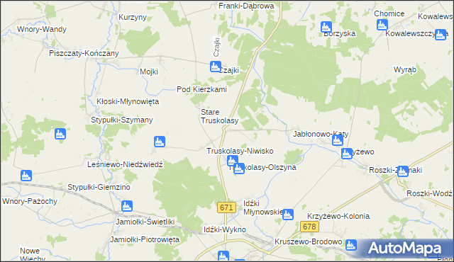 mapa Truskolasy-Lachy, Truskolasy-Lachy na mapie Targeo