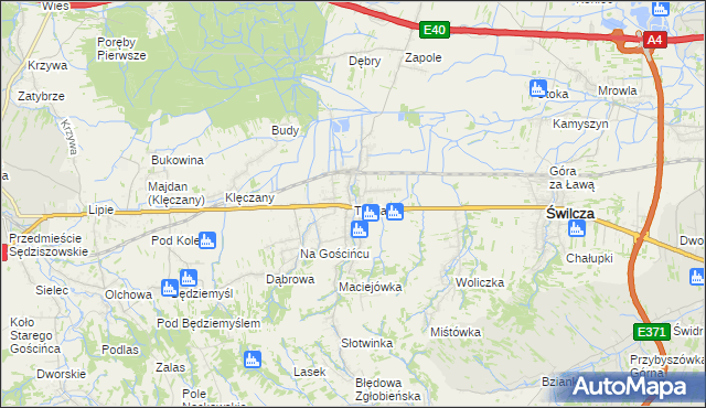 mapa Trzciana gmina Świlcza, Trzciana gmina Świlcza na mapie Targeo