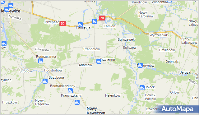 mapa Trzcianna, Trzcianna na mapie Targeo