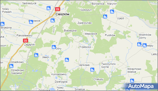 mapa Trzebicko, Trzebicko na mapie Targeo