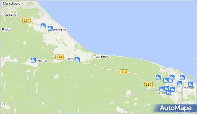 mapa Trzebieradz gmina Nowe Warpno, Trzebieradz gmina Nowe Warpno na mapie Targeo