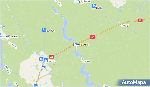 mapa Trzebieszki, Trzebieszki na mapie Targeo