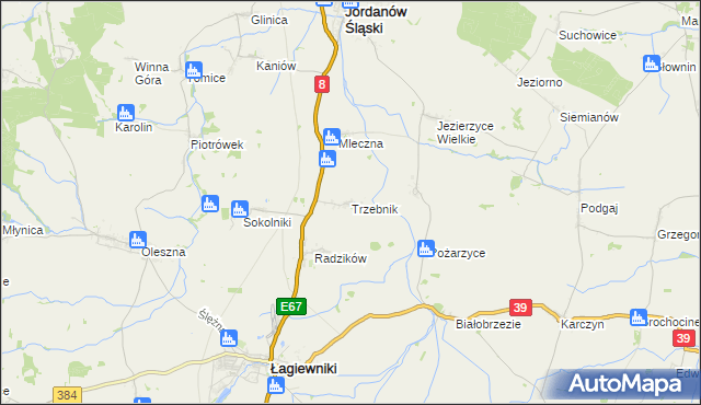 mapa Trzebnik, Trzebnik na mapie Targeo