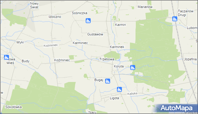 mapa Trzebowa, Trzebowa na mapie Targeo