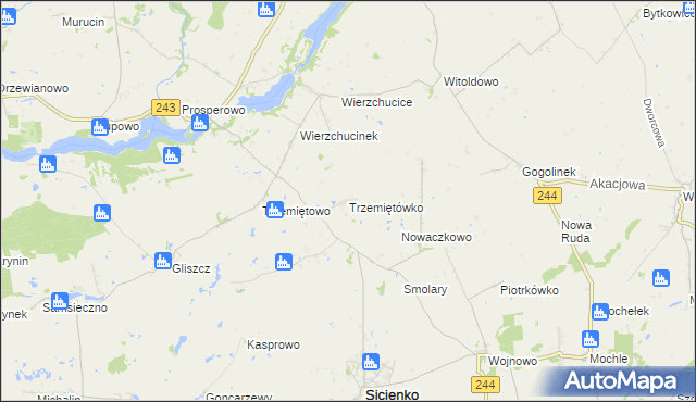 mapa Trzemiętówko, Trzemiętówko na mapie Targeo