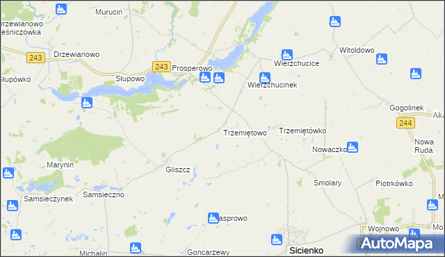 mapa Trzemiętowo, Trzemiętowo na mapie Targeo
