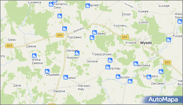 mapa Trzeszczkowo, Trzeszczkowo na mapie Targeo