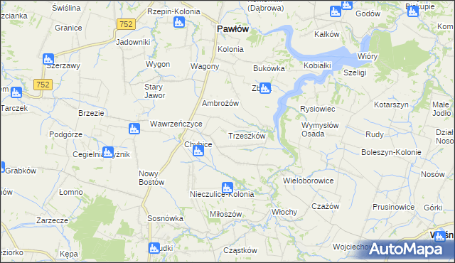 mapa Trzeszków, Trzeszków na mapie Targeo
