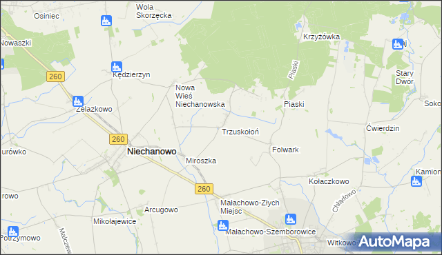 mapa Trzuskołoń, Trzuskołoń na mapie Targeo