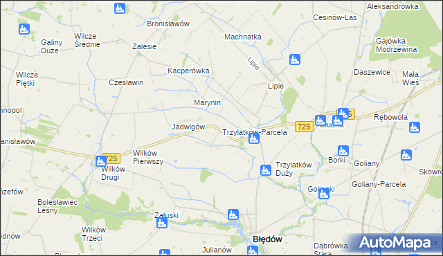 mapa Trzylatków-Parcela, Trzylatków-Parcela na mapie Targeo