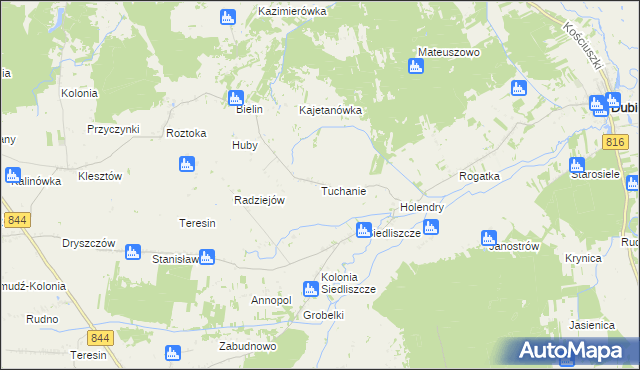 mapa Tuchanie, Tuchanie na mapie Targeo