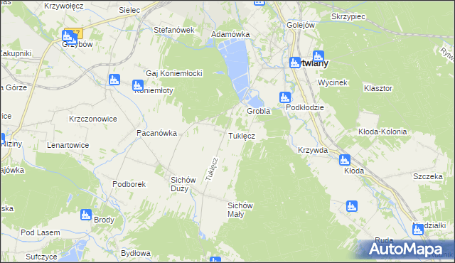mapa Tuklęcz, Tuklęcz na mapie Targeo