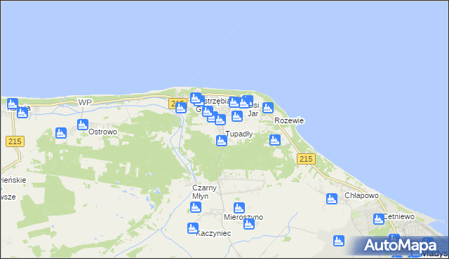 mapa Tupadły gmina Władysławowo, Tupadły gmina Władysławowo na mapie Targeo