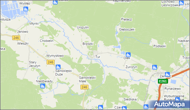 mapa Tur gmina Szubin, Tur gmina Szubin na mapie Targeo