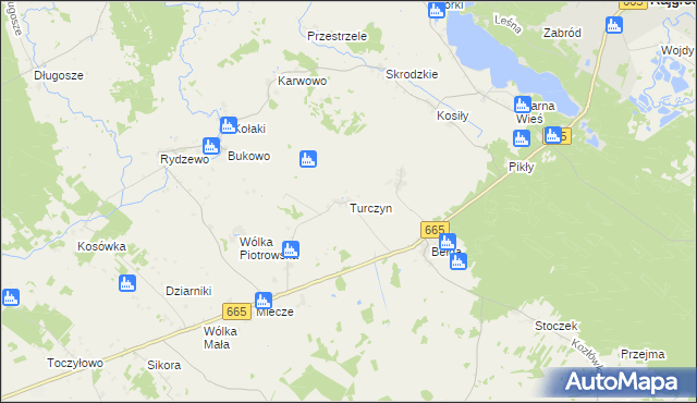 mapa Turczyn gmina Rajgród, Turczyn gmina Rajgród na mapie Targeo