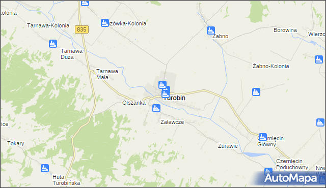mapa Turobin, Turobin na mapie Targeo