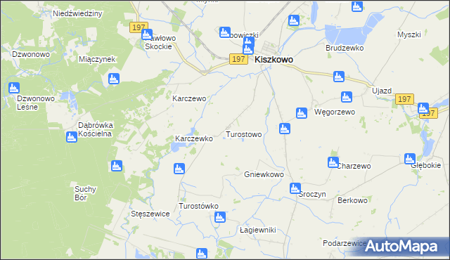 mapa Turostowo, Turostowo na mapie Targeo