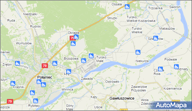 mapa Tursko Małe, Tursko Małe na mapie Targeo