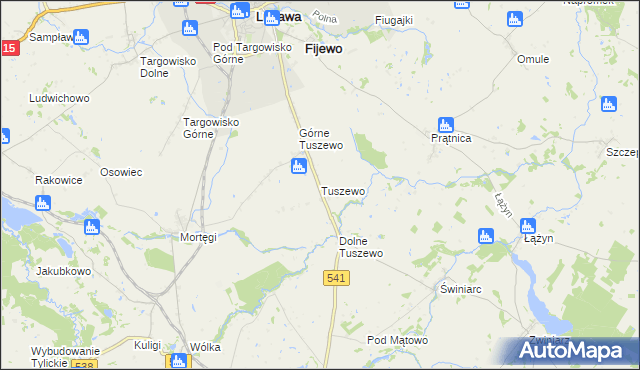 mapa Tuszewo, Tuszewo na mapie Targeo