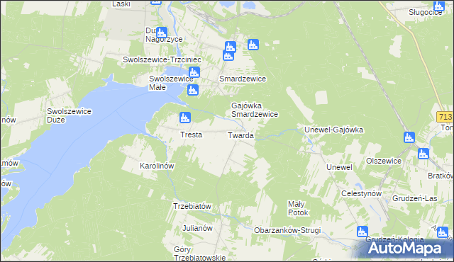 mapa Twarda, Twarda na mapie Targeo