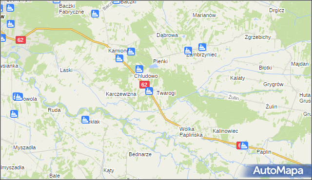 mapa Twarogi gmina Łochów, Twarogi gmina Łochów na mapie Targeo