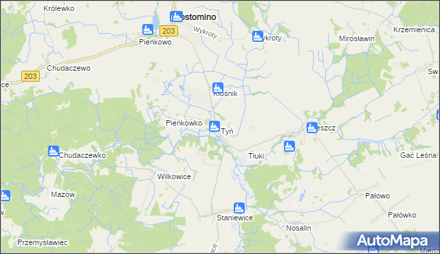 mapa Tyń, Tyń na mapie Targeo
