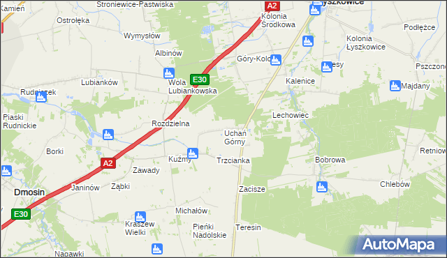 mapa Uchań Górny, Uchań Górny na mapie Targeo